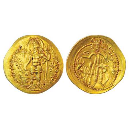 Kushano-Sasanians, Gold Dinar of Peroz I Kushanshah (c. 250265 AD), Goebl 705, 7.94g. Obv: