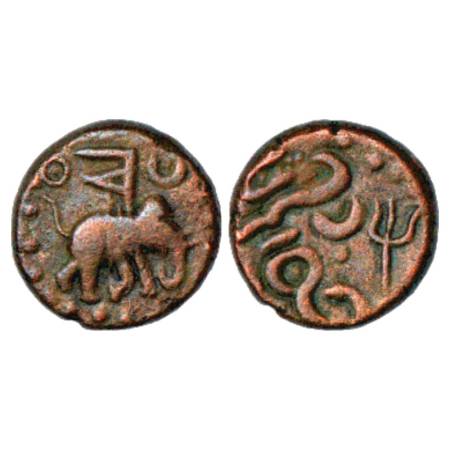 Vijayanagar, Copper Cash of Devaraya I or II (1400-1450 AD), Tamilnadu series, unpublished