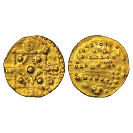 Chalukyas of Kalyan, 10th century AD, Gold Pagoda, 4.39g. Obv: A well-designed square form
