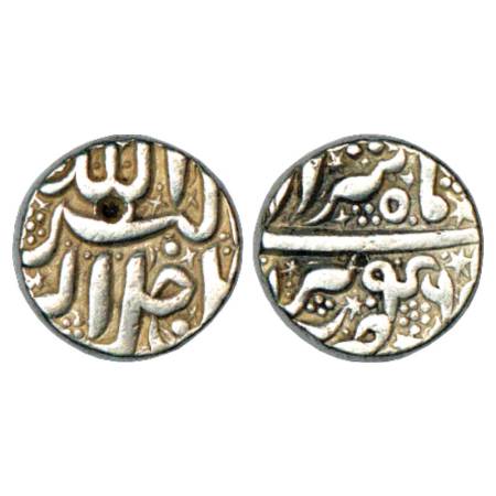Akbar (1556-1605 AD), Silver Rupee, Berar Mint, Tir 46, Star Mint mark, KM 93.6. Very Fine