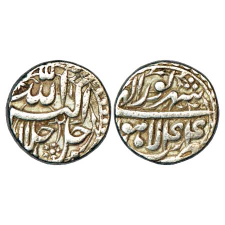 Akbar (1556-1605 AD), Silver Rupee, Lahore Mint, Shahrewar 44, KM 93.11. Very Fine, Very S