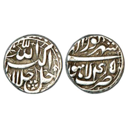 Akbar (1556-1605 AD), Silver Rupee, Lahore Mint, Shahrewar 45, KM 93.11. Very Fine+, Very 