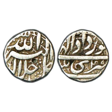 Akbar (1556-1605 AD), Silver Rupee, Srinagar Mint, Khurdad 49, KM 93.15. Very Fine, Very S