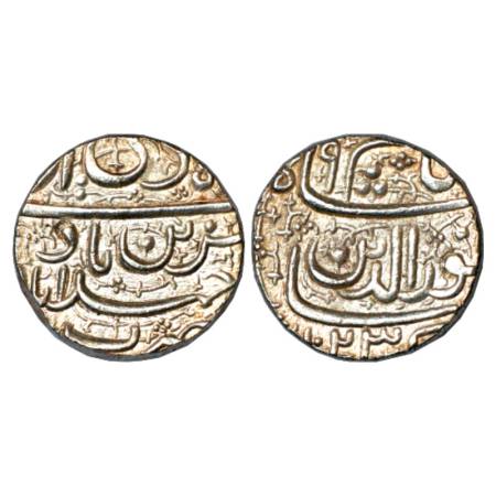 Jahangir (1605-1627 AD), Silver Rupee, Ahmadabad Mint, 'Muzaiyan' Couplet, Di, AH 1023/ RY