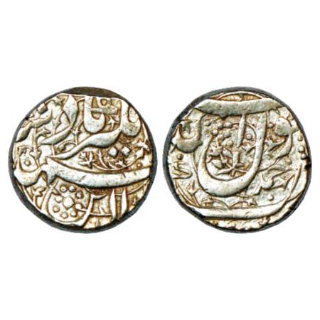 Jahangir (1605-1627 AD), Silver Rupee, Ahmadnagar Mint, 'Nur ud-Din' type, KM 141.1. About