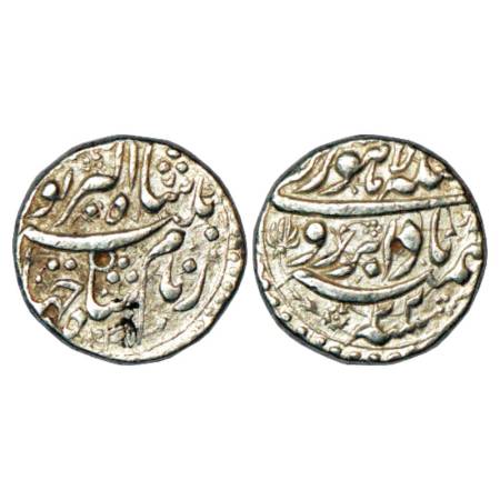 Jahangir (1605-1627 AD), Silver Rupee, Lahore Mint at top, 'Badabar' Couplet, AH 1035/RY 2