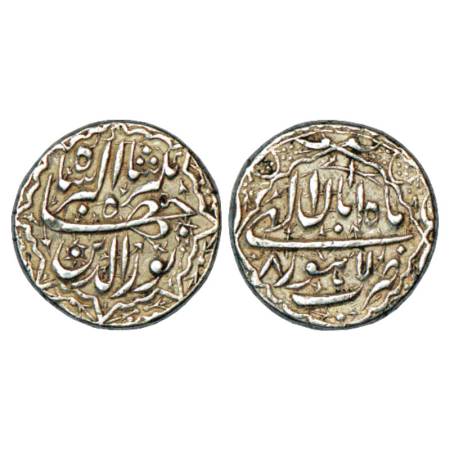 Jahangir (1605-1627 AD), Silver Rupee, Lahore Mint, Aban, ND/RY 8, KM 145.11. Very Fine+, 