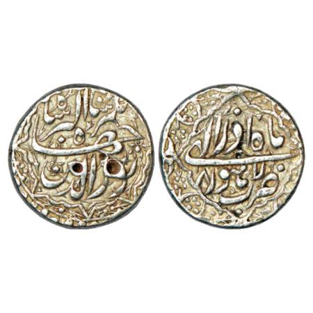 Jahangir (1605-1627 AD), Silver Rupee, Lahore Mint, Azar, ND/RY 8, KM 145.11. Very Fine, V