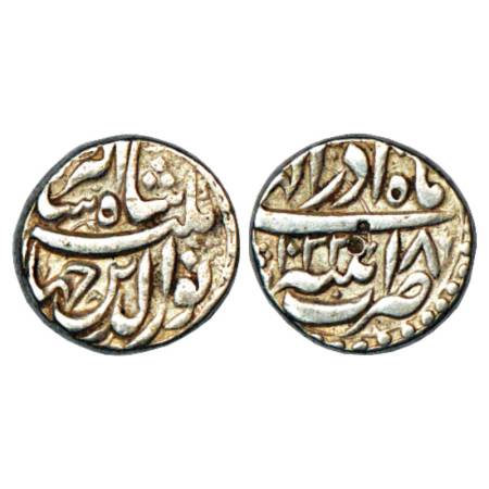 Jahangir (1605-1627 AD), Silver Rupee, Patna Mint, Azar, AH 1032/RY 18, KM 145.12. Very Fi