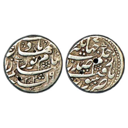 Jahangir with Noor Jahan, Silver Rupee, Surat Mint, AH 1034/RY 19, KM 168.6. Very Fine, Ra