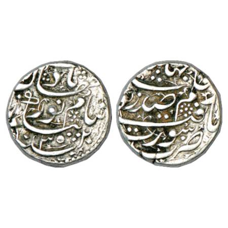 Jahangir with Noor Jahan, Silver Rupee, Surat Mint, AH 1035/RY 20, KM 168.6. Very Fine, Ra