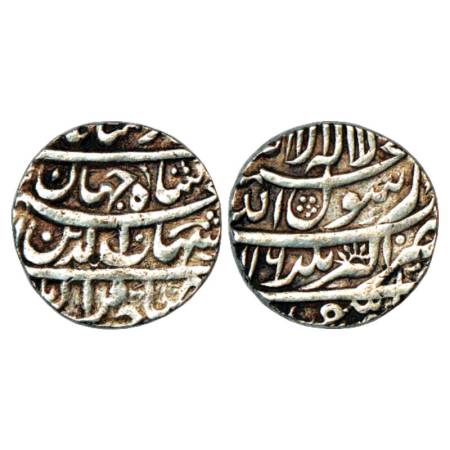 Shah Jahan (1628-1658 AD), Silver Rupee, Akbarnagar Mint, Isfandarmunz 6, KM 224.5. Very F