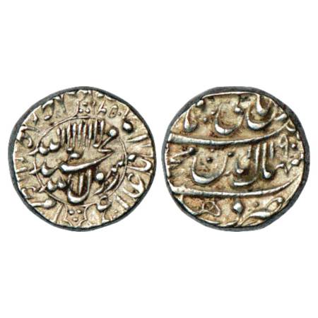 Shah Jahan (1628-1658 AD), Silver Rupee, Delhi Mint, AH 1056/RY 19, Kalmia within circle, 