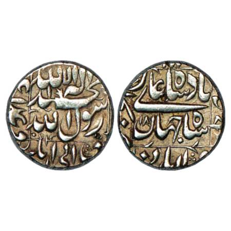 Shah Jahan (1628-1658 AD), Silver Rupee, Kabul Mint in left quadrant, AH 1054/RY 18, KM 23
