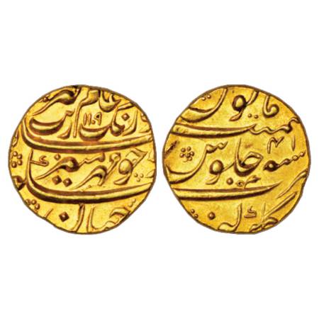 Aurangzeb (1658-1707 AD), Gold Mohur, 10.95g. Gulbarga Mint, AH 1109/RY 41, KM 315.19. Ext