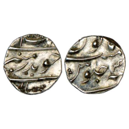 Aurangzeb (1658-1707 AD), Silver ¼ Rupee, 2.87g, Surat Mint (off flan), RY 4x, KM 293.17. 