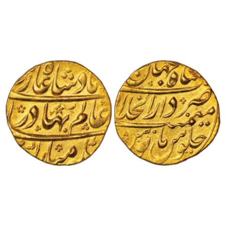 Shah Alam Bahadur (1707-1712 AD), Gold Mohur, 10.90g. Dar ul-Khilafat Shahjahanabad Mint, 