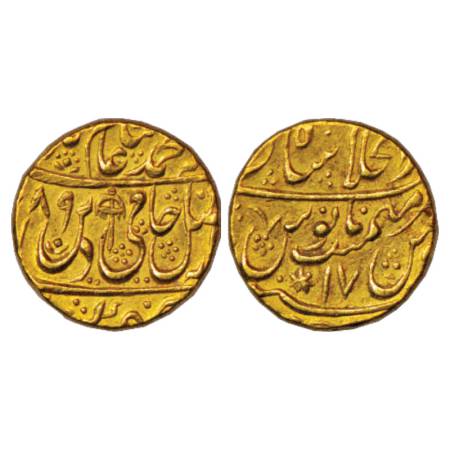 Shah Alam II (1759-1806 AD), Gold Mohur, 10.79g, Dar ul-Khilafat Shahjahanabad Mint, AH (1