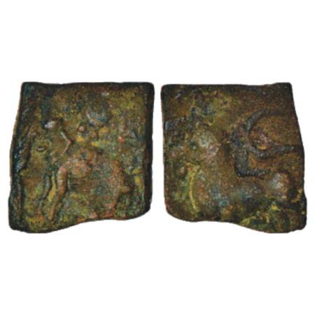 Ancient Tamilnadu, Uninscribed Die-Struck Copper Coin of the Chola chiefs of 'Sangam' peri