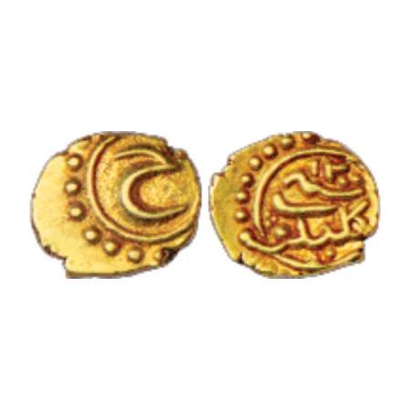 Mysore, Tipu Sultan (1787-1799 AD), Gold Fanam, 0.38g, Kalikut Mint, AH 1200, KM 78. Very 
