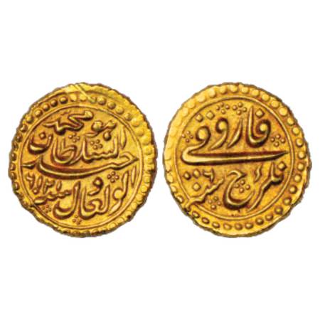 Mysore, Tipu Sultan (1787-1799 AD), Gold (Farooqi), 3.43g, Nagar Mint, AM 1216/RY 6, KM A1