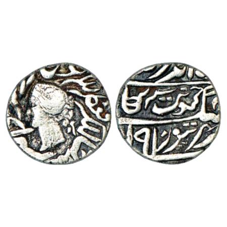 Bharatpur, Jaswant Singh, (1853-1893 AD), Silver Rupee, Braj Indrapur Mint, with the name 