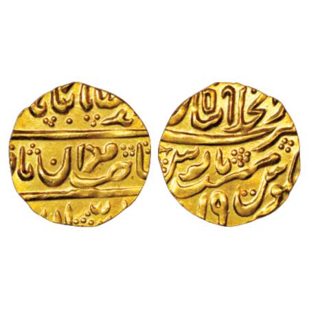 Bhilwara, Gold ¼ Mohur, 2.82g, Dar ul-Khilafat Shahjahanabad Mint, in the name of Muhammad