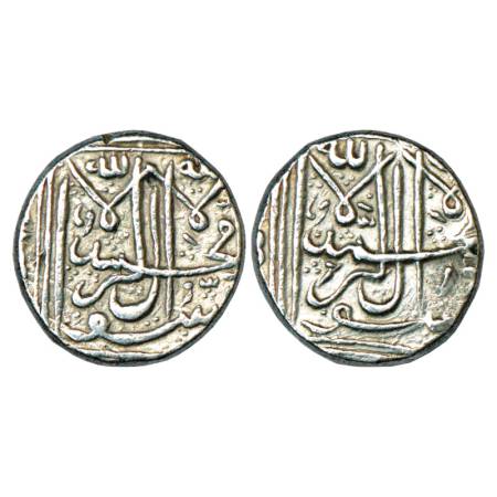 Bhopal, Shah Jahan Begam (1868-1901 AD), Silver Nazarana 1½ Rupee, 16.27g, Kalima on both 