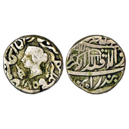 Bindraban, Silver Rupee, AD 1859, Bindraban Mint, with the name and portrait of Queen Vict