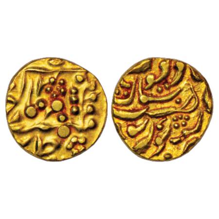 Karauli, Arjun Pal (1875-1886 AD), Gold Mohur, 10.84g, in the name of Queen Victoria, ND (