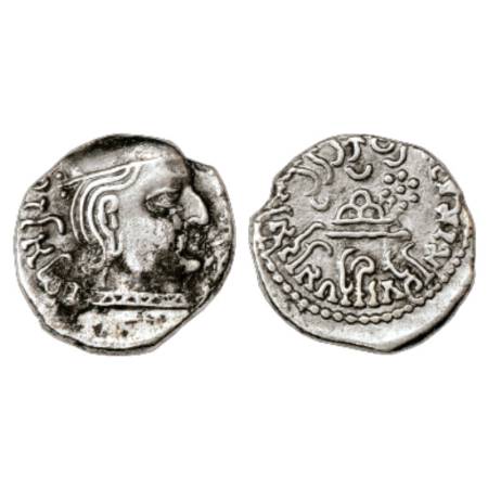 Western Kshatrapas, Karddamaka dynasty, Damasena I as Mahakshatrapa (222-238AD), Silver Dr
