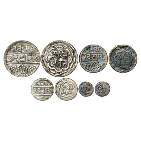Mewar-Udaipur, Silver Coins (4), Rupee, ½ Rupee, ¼ Rupee and 1/16 Rupee, Swarupshahi serie