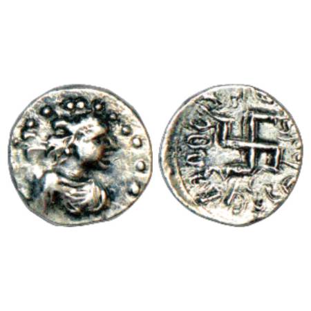 Paratarajas of Sindh and Baluchistan, Silver Hemidrachm of Yolamira, middle type (c. 125-1
