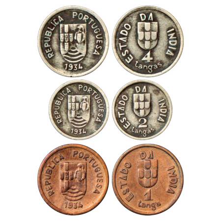 Portuguese India (Republic of Portugal) (3), Cupro-Nickel and Bronze, 4 Tangas, 2 Tangas a