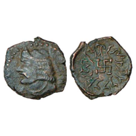 Paratarajas of Sindh and Baluchistan, Copper Drachm (reduced weight standard) of Koziya (c