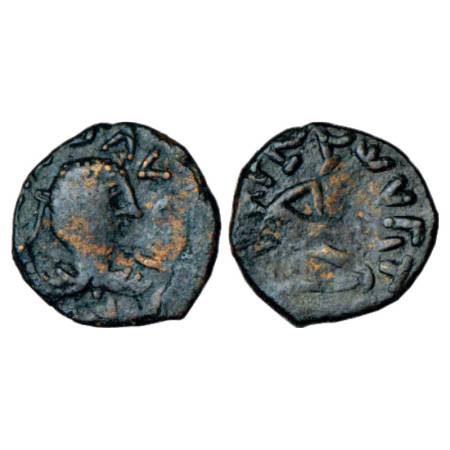 Kushans, Copper Drachm of Kujula Kadphises (c. 30-80 AD), 'posthumous Hermaios' imitative 