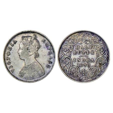 Victoria Empress, Silver ½ Rupee, 1898, Calcutta Mint, A/I/'C' incused, PR 281, GK 661. Ve