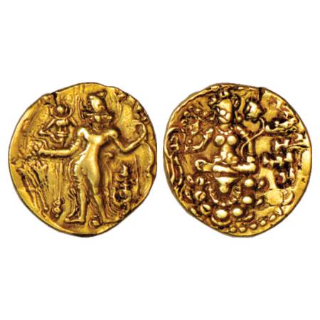 Gupta Empire, Chandra Gupta II (375-415 AD), Gold Dinar of 'Archer' type, Altekar Class II
