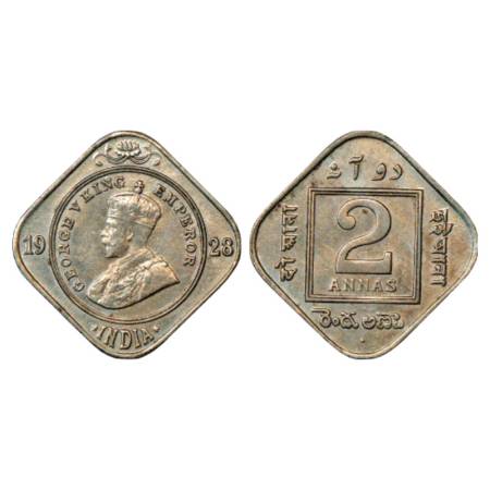 George V, Cupro-Nickel, 2 Annas, 1928, Bombay, PR 901. Uncirculated, Very Rare.