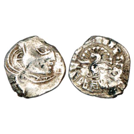 Gupta Empire, Budha Gupta (475-495 AD), Silver Drachm of 'fan-tailed peacock' or 'Madhyade