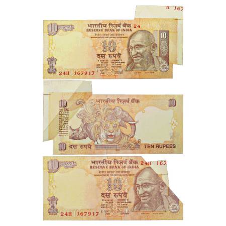 Republic of India, 10 Rupees, Misprint note, signed by D. Subbarao, 2009, Serial No.: 24H 
