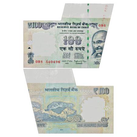 Republic of India, 100 Rupees, Misprint note, signed by Raghuram G. Rajan, 2014, Serial No