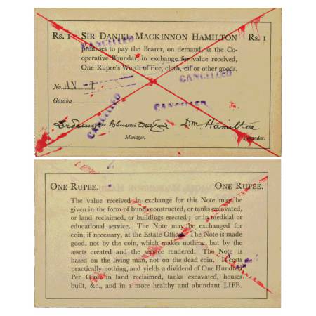 India Private Issue Note of Bengal, 1 Rupee, ND (1936), Serial No.: AN 1, signed by the Ma