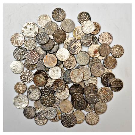 A group of 90 Silver Rupee, includes Mughal, Maratha and State, various rulers, mints, dat