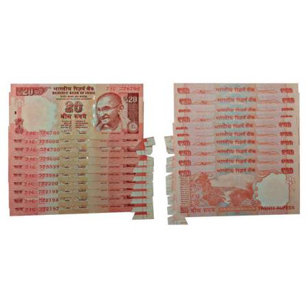 Republic of India, 20 rupees, misprint (10), signed by D. Subbarao, inset 'E', serial nos.