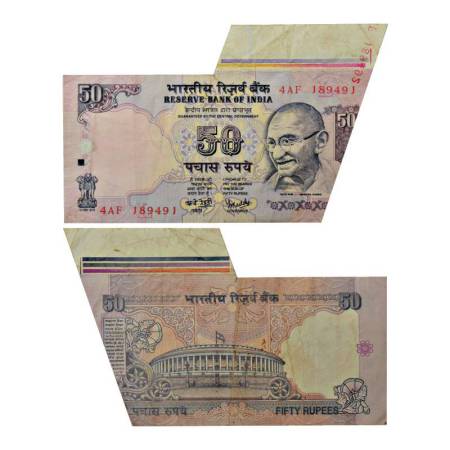 Republic of India, 50 rupees, misprint, signed by Y.V. Reddy, without year, inset 'L', ser