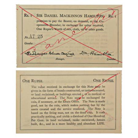 India Private Issue Note of Bengal, 1 Rupee, ND (1936), serial no.: AT25, signed by the Ma