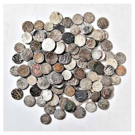 A group of 126 silver coins, includes Maratha, Princely states, Indo-French, Bengal Presid