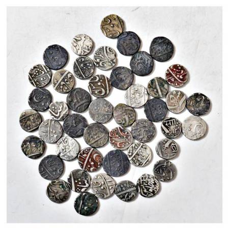 A group of 45 silver ½ rupees, Ahmadabad mint, includes Baroda and Bombay presidency, most
