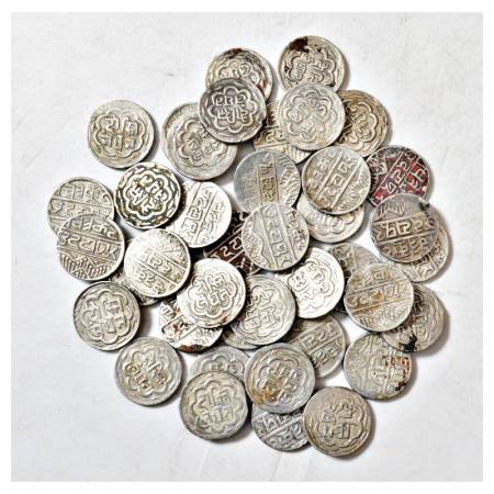 A group of 40 Mewar-Udaipur silver rupee, Swarup Shahi series. (40 coins)